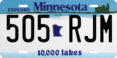 MN license plate 505RJM