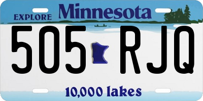 MN license plate 505RJQ