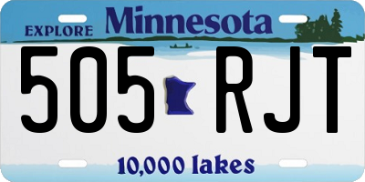 MN license plate 505RJT