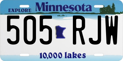 MN license plate 505RJW