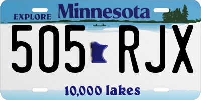 MN license plate 505RJX