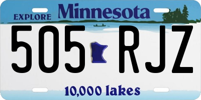 MN license plate 505RJZ