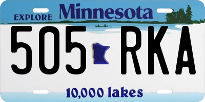 MN license plate 505RKA