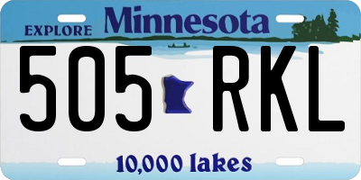 MN license plate 505RKL