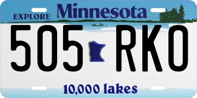 MN license plate 505RKO