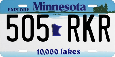 MN license plate 505RKR