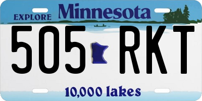 MN license plate 505RKT