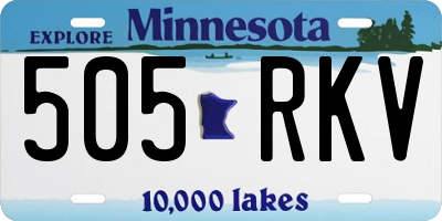 MN license plate 505RKV