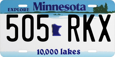 MN license plate 505RKX