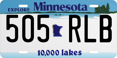 MN license plate 505RLB