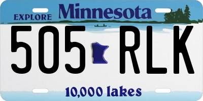 MN license plate 505RLK