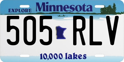 MN license plate 505RLV
