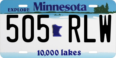 MN license plate 505RLW