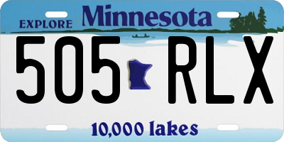 MN license plate 505RLX