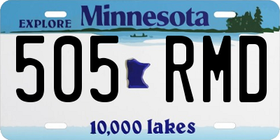 MN license plate 505RMD