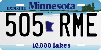MN license plate 505RME