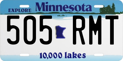 MN license plate 505RMT
