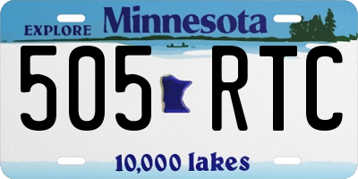 MN license plate 505RTC