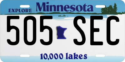 MN license plate 505SEC