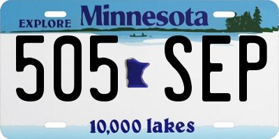 MN license plate 505SEP