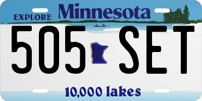 MN license plate 505SET