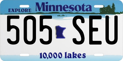 MN license plate 505SEU