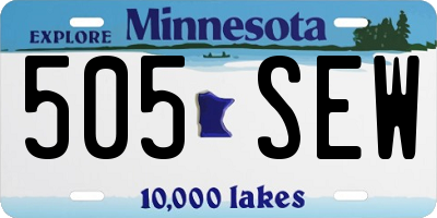 MN license plate 505SEW
