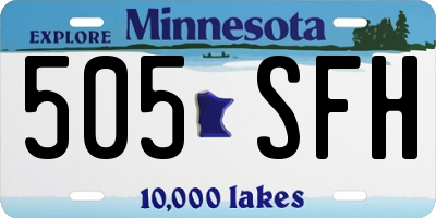 MN license plate 505SFH