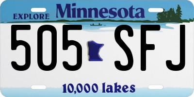 MN license plate 505SFJ