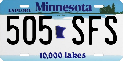 MN license plate 505SFS