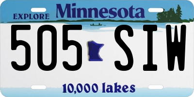 MN license plate 505SIW