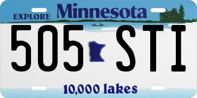 MN license plate 505STI