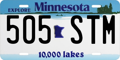 MN license plate 505STM