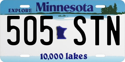 MN license plate 505STN