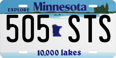 MN license plate 505STS