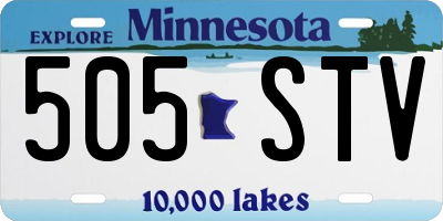 MN license plate 505STV