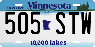 MN license plate 505STW