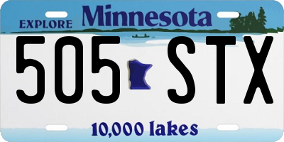 MN license plate 505STX