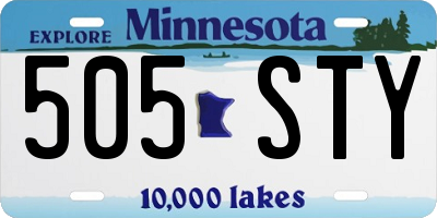MN license plate 505STY