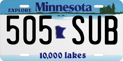 MN license plate 505SUB