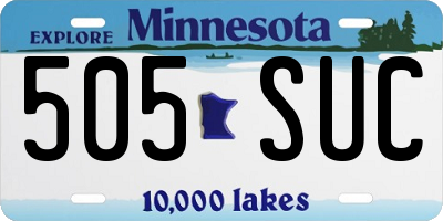 MN license plate 505SUC