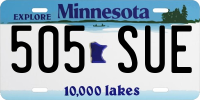 MN license plate 505SUE