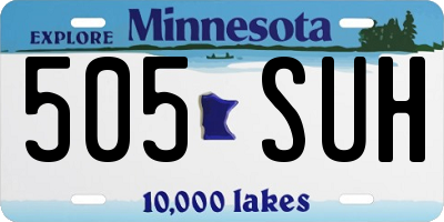 MN license plate 505SUH