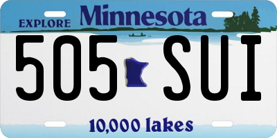 MN license plate 505SUI