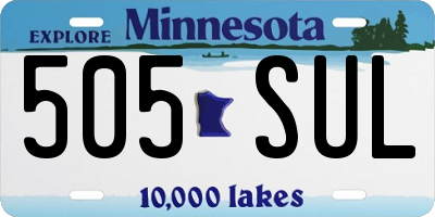 MN license plate 505SUL