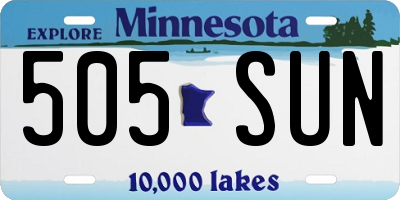 MN license plate 505SUN