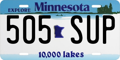 MN license plate 505SUP