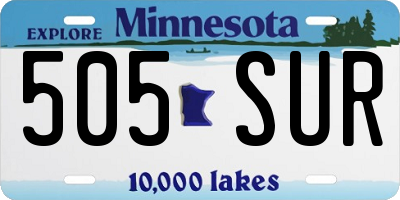 MN license plate 505SUR