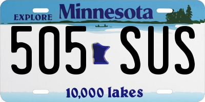 MN license plate 505SUS