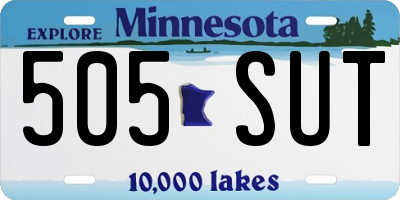 MN license plate 505SUT
